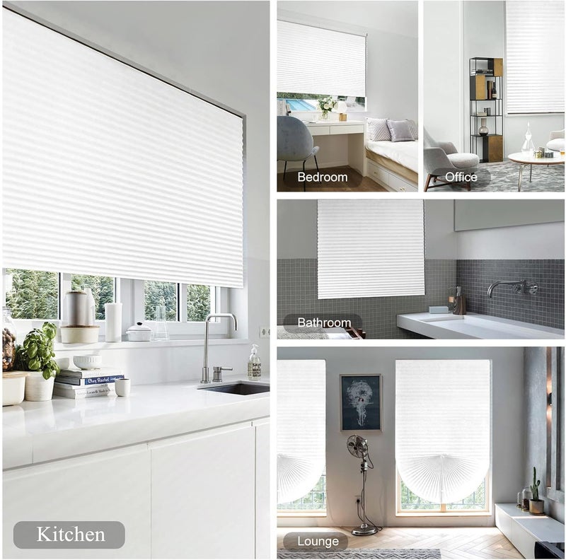 MALOKI Pleated Window Shades,Temporary Window Blinds Cordless Light Filtering Pleated Fabric Shade Room Darkening Shades for Office,Living Room,Bedroom - 24 x 59 Inch (Fits Windows 15-24 Inch) - Image 4